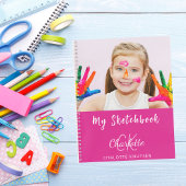 Foto des Sketchbuchs - Rosa Monogramm Notizblock