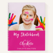 Foto des Sketchbuchs - Rosa Monogramm Notizblock (Vorderseite)
