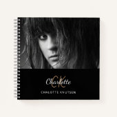 Foto des Sketchbuchs Schwarz-weiß Notizblock (Vorderseite)