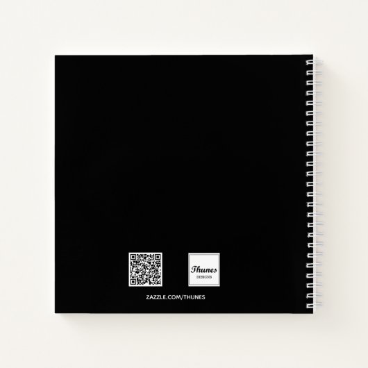 Foto des Sketchbuchs Schwarz-weiß Notizblock (Rückseite)