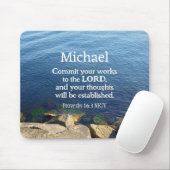 Foto des Sprichworts "Deep Blue Ocean" Bible Verse Mousepad (Mit Mouse)