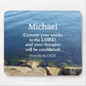 Foto des Sprichworts "Deep Blue Ocean" Bible Verse Mousepad (Vorne)