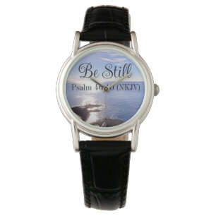 Foto des "Still Blue Ocean Bible Verse" Christlich Armbanduhr