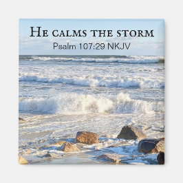 Foto des Sturmmeers Er beruhigt das Sturmbibelvers Magnet