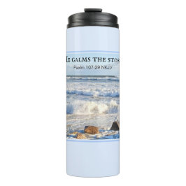 Foto des Sturmmeers Er beruhigt das Sturmbibelvers Thermosbecher