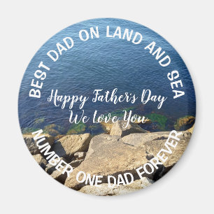 Foto des tiefblauen Ozeans Bester Vater Vatertag Magnet
