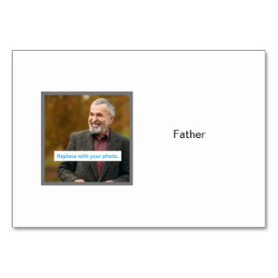 Foto des Vaters auf Personalisierten Flashcards de Tischnummer