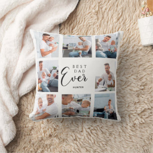 Foto des Vaters Collage weiße Sohn Tochter Kissen