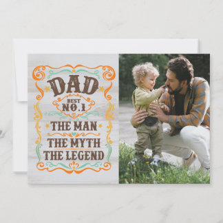 Foto des Vaters der Mann, der Mythos, die Legende Feiertagskarte