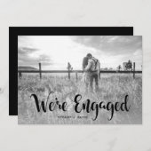 Foto des Verlobungs-Party-| mit moderner schwarzer Einladung (Vorne/Hinten)