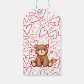 Foto des Wasserfarbenbären Valentinstag personalis Geschenkanhänger (Rückseite)