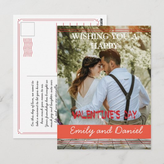 Foto des Wasserfarbenbären Valentinstag personalis Postkarte (Vorne/Hinten)