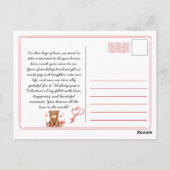 Foto des Wasserfarbenbären Valentinstag personalis Postkarte (Rückseite)
