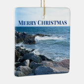 Foto des Wavy Atlantic Blue Keramikornament (Rechts)