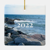 Foto des Wavy Atlantic Blue Keramikornament (Rückseite)