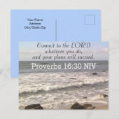 Foto des Wavy Ocean Shore Sprichwörter Bible Verse Postkarte (Vorne/Hinten)