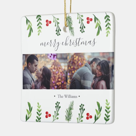 Foto des Winter-Laub-| Keramikornament (Links)