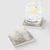 Foto des Winter-Nebels in Central Park NYC Steinuntersetzer (Seitenansicht)