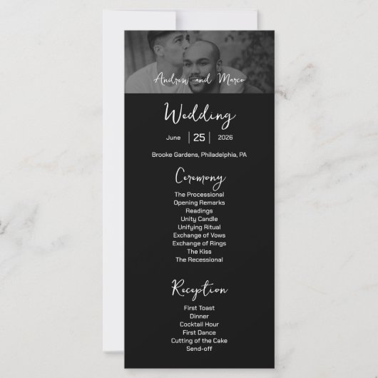Foto Destination Boarding Pass Wedding Program (Vorderseite)