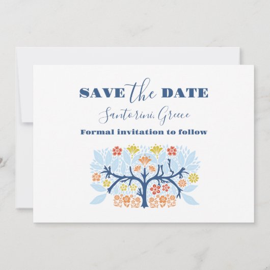 Foto Destination Greece Santorini Wedding Save The Date (Rückseite)