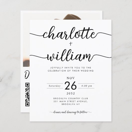 Foto Details QR Website Einladung Hochzeitsfeiern (Vorne/Hinten)