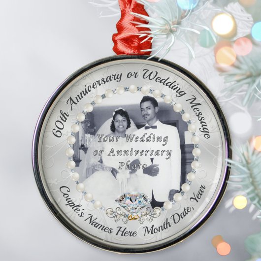 FOTO: Diamond, 60th Wedding Anniversary Ornaments Ornament Aus Metall