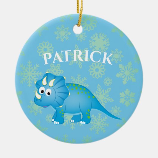 Foto Dinosaurier Niedlich Blue Kids Keramik Ornament (Vorne)