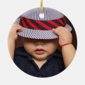 Foto Dinosaurier Niedlich Blue Kids Keramik Ornament (Hinten)