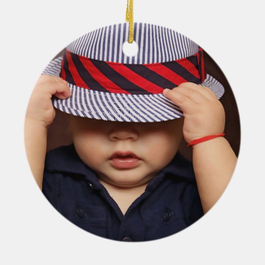 Foto Dinosaurier Niedlich Blue Kids Keramik Ornament (Hinten)