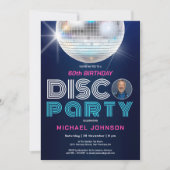 Foto Disco Party Spaß Modernes Retro 60. Geburtsta Einladung (Vorderseite)