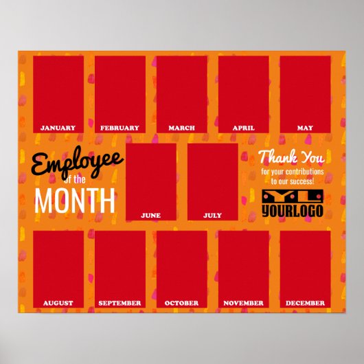 Foto-Display Mitarbeiter der Monatserkennung po Poster (Vorne)