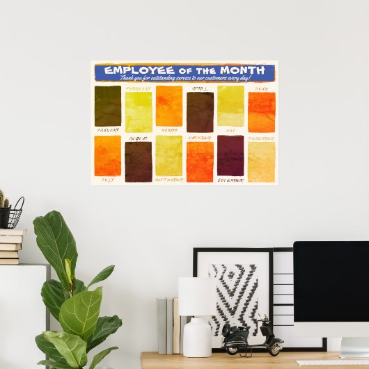 Foto-Display Mitarbeiter der Monatserkennung po Poster (Heimbüro)