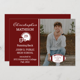 Foto Dk Red Grad Ankündigung von Football Player