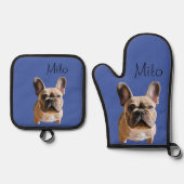 Foto Dog Cat Custom Monogram Ofenhandschuh & Topflappen-Set (Vorderseite)