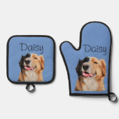 Foto Dog Cat Custom Monogram Ofenhandschuh & Topflappen-Set (Vorderseite)