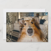 Foto DOG Dusche Geburtstag Rose Gold Confetti Einladung (Vorderseite)