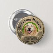 Foto-Dog-Gedenkmal in Gold hinzufügen Button (Vorne & Hinten)