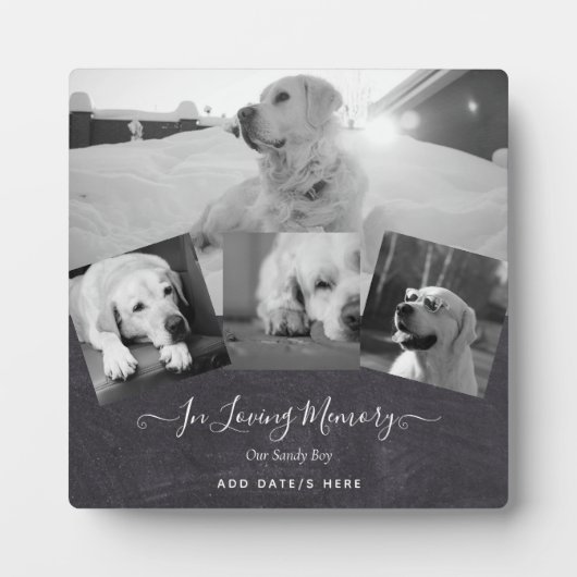 FOTO Dog Memorial Gift - Pet Loss Keepake Collage Fotoplatte (Vorderseite)
