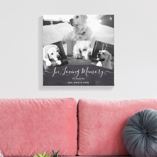 FOTO Dog Memorial Gift - Pet Loss Keepake Collage Leinwanddruck (Insitu (Wohnzimmer))