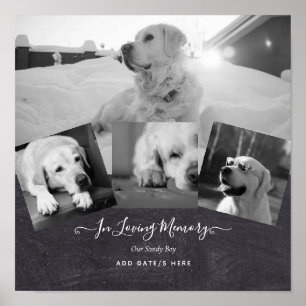 FOTO Dog Memorial Gift - Pet Loss Keepake Collage Poster