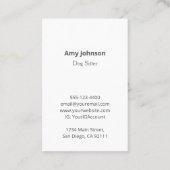 Foto Dog Sitter / Walker Business Card Visitenkarte (Rückseite)