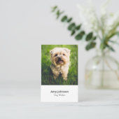 Foto Dog Walker Business Card Visitenkarte (Stehend Vorderseite)