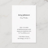 Foto Dog Walker Business Card Visitenkarte (Rückseite)