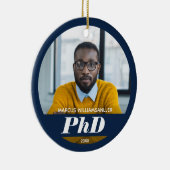 Foto Doktortitel Name Blue Abschluss Keramik Orna Ornament (Rechts)