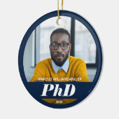 Foto Doktortitel Name Blue Abschluss Keramik Orna Ornament (Links)