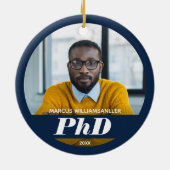 Foto Doktortitel Name Blue Abschluss Keramik Orna Ornament (Hinten)