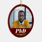 Foto Doktortitel Name Burgundy Abschluss Keramik Ornament (Rechts)