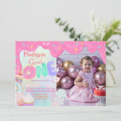 Foto Donut Sweet One Einladung (Stehend Vorderseite)