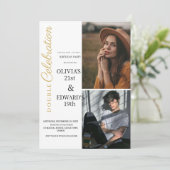 Foto Double Celebration Geburtstagsparty Einladung (Stehend Vorderseite)