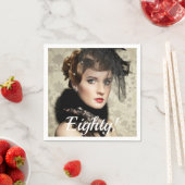 Foto-Drehleiterin zum 80. Serviette (Beispiel)